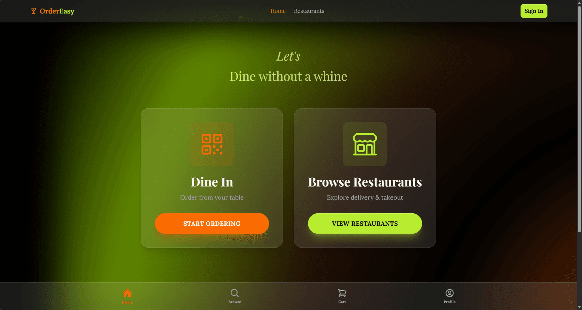 Order Easy Dashboard